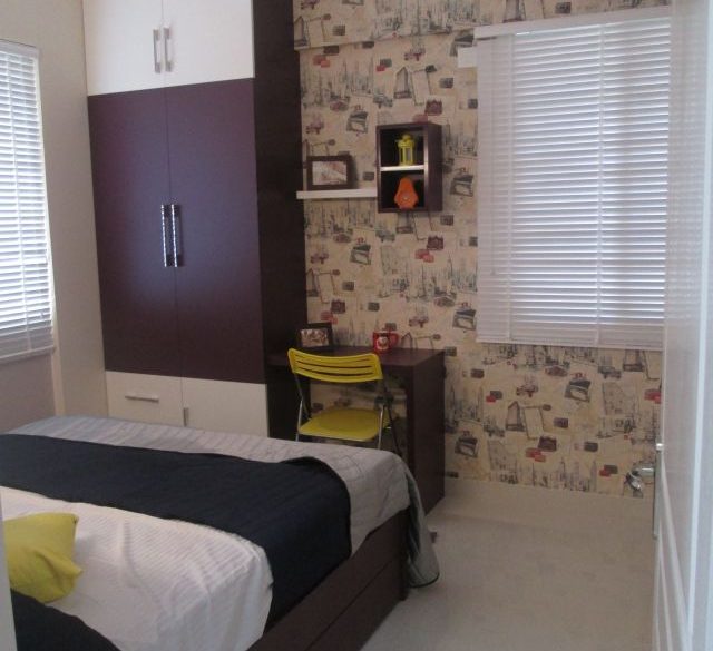 INTERIOR DESIGN OF THE BEDROOM For APARTMENTS IN KAKKANAD