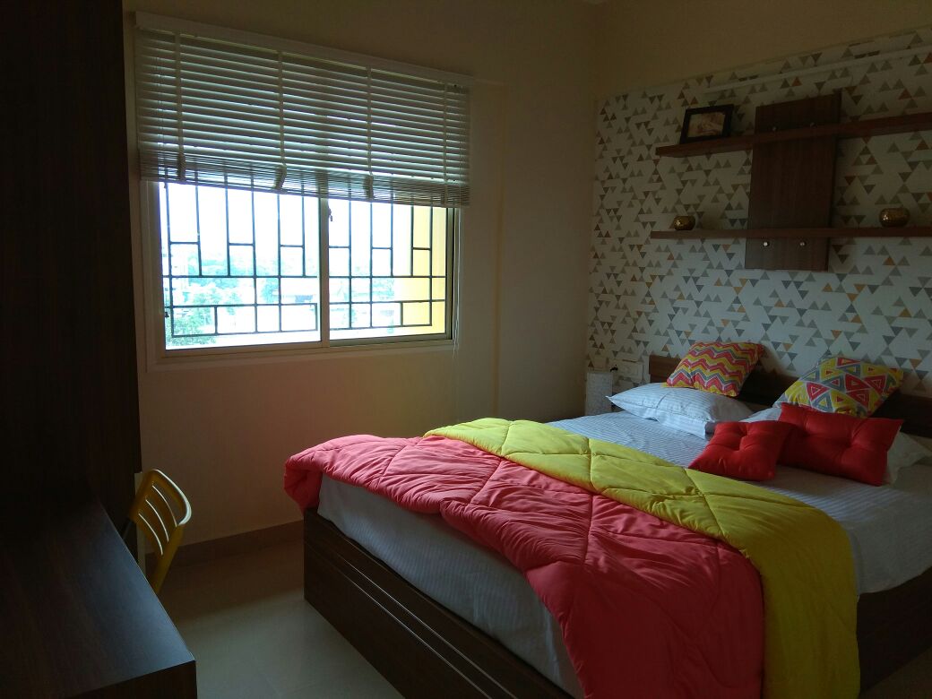 Master Bedroom of Flats in Ernakulam- Interior Designs services in Cochin
